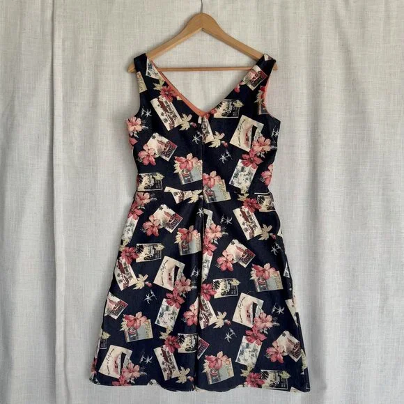 Tiki Floral Print Midi Dress - Picture 2 of 10